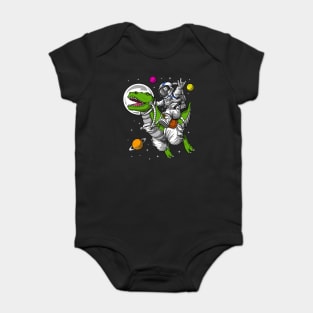 Space Astronaut Riding T-Rex Dinosaur Baby Bodysuit